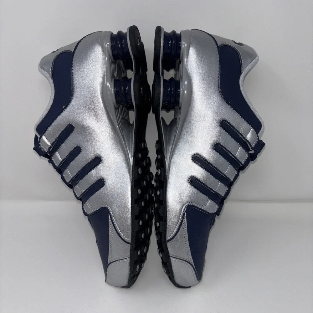 Nike Shox NZ Metallic Silver Midnight Navy, Mens Sz 10, 378341-402